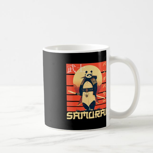 Retro Samurai Panda Kaffemugg (Höger)