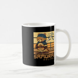 Retro Samurai Teddy Japansk Art Perfekt for Anime Kaffemugg