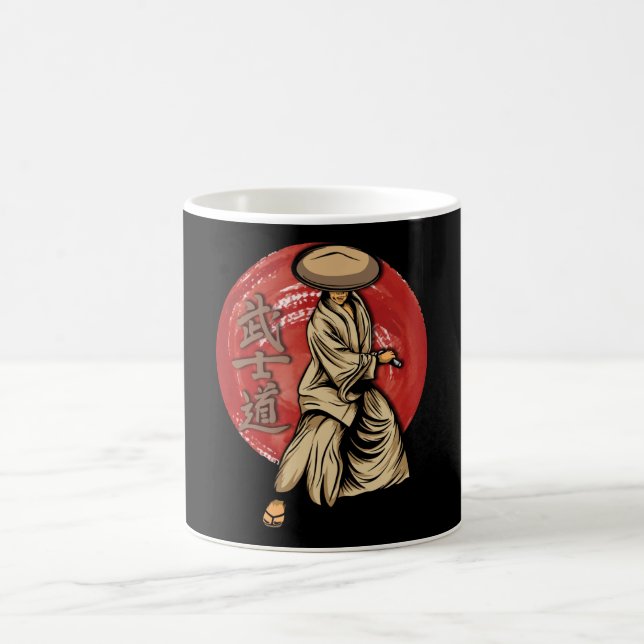 Retro Samurai Warrior with Katana - Japanese Kaffemugg (Center)