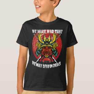 Retro Samurajhjälm - Samurajcitat om fred T Shirt