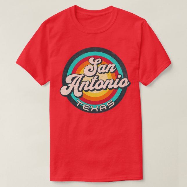 Retro San Antonio Texas T Shirt (Design framsida)