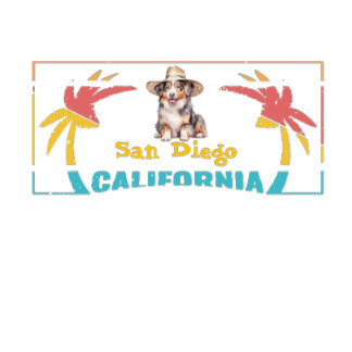 Retro San Diego Kalifornien Australian shepherd T Shirt