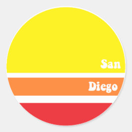 Retro San Diego Sticker Runt Klistermärke
