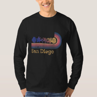 Retro San Diego Tropiska Blommor 80-tals Stil Surf T Shirt