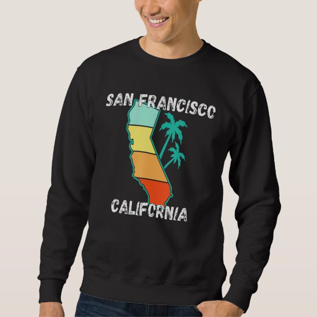 Retro San Francisco California Apparel Lång Ärmad Tröja (Framsida)
