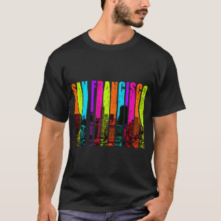 Retro San Francisco California Cityscape Skyline T Shirt