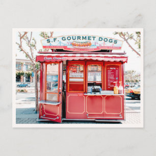 Retro San Francisco Hot Dog Cart Foto Vykort