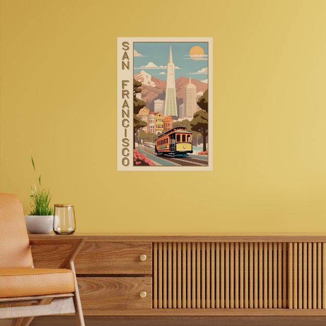 Retro San Francisco Poster (Vardagsrum 2)