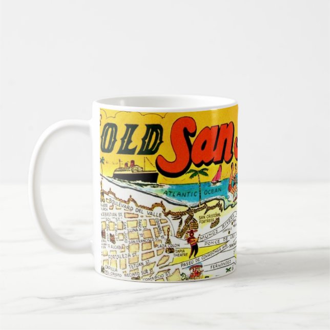 Retro San Juan Puerto Rico Mugg (Vänster)