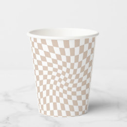 Retro Sand Ro Rosa Pastel Warpe Checkerboard