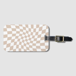Retro Sand Ro Rosa Pastel Warpe Checkerboard Bagagebricka