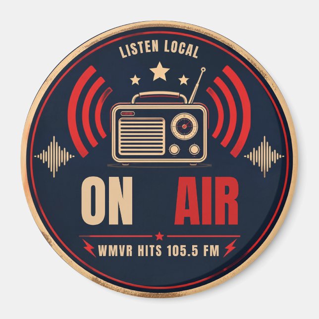 Retro-sändning "ON AIR" Radio Magnet (Framsidan)