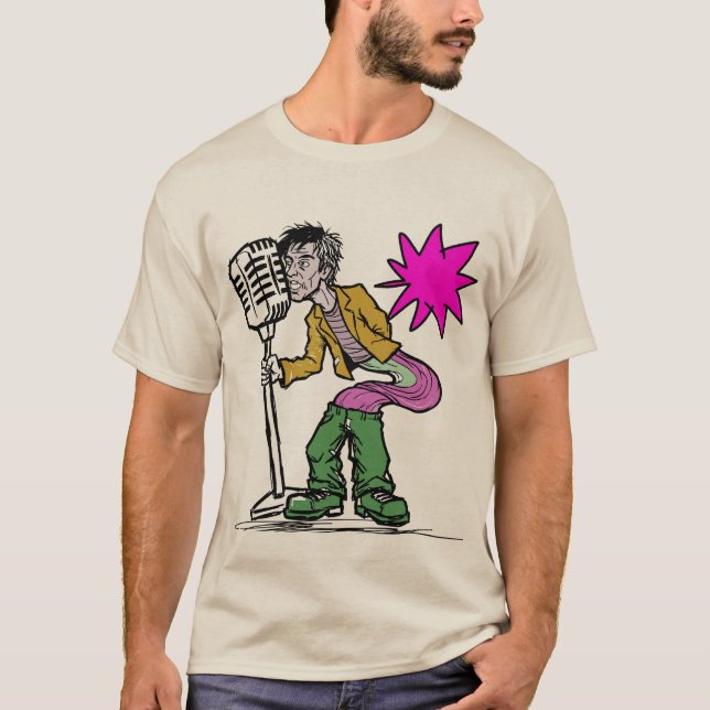 Retro sångexpressionism konstdesign t shirt (Framsida)