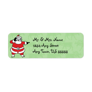 Retro Santa Adressetiketters Returadress Etikett