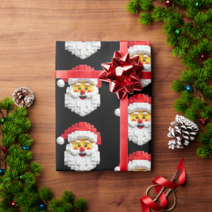 Retro Santa ansikte blockerar julomslutning papper Presentpapper