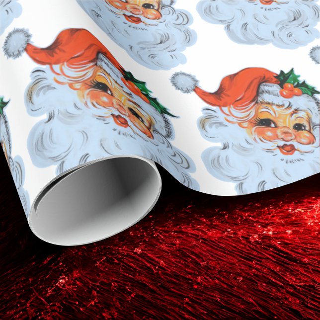 Retro Santa ansikte jul Presentpapper (Skapare uppladdad)