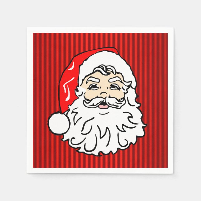 Retro Santa ansikte röd Pappersservett (Framsidan)