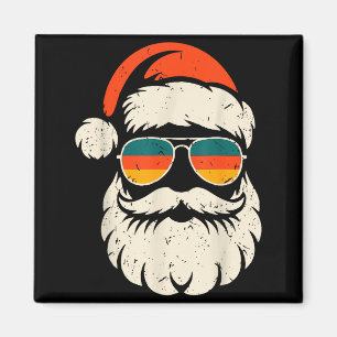 Retro Santa ansikte solglasögon Rolig jul familj O Magnet