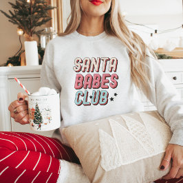 Retro Santa Babes Klubb jul T Shirt