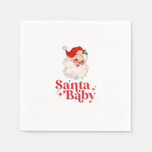 Retro Santa Baby christmas babydusch Pappersservett