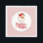 Retro Santa Baby christmas babydusch Pappersservett<br><div class="desc">retro Santa Baby-jultoman,  den partyna barnduschen pappra.</div>