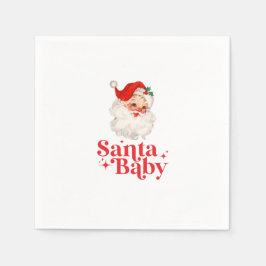 Retro Santa Baby jul bebis shower Pappersservett