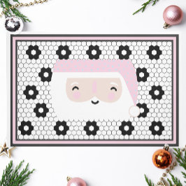 Retro Santa Black and White Tile-jul