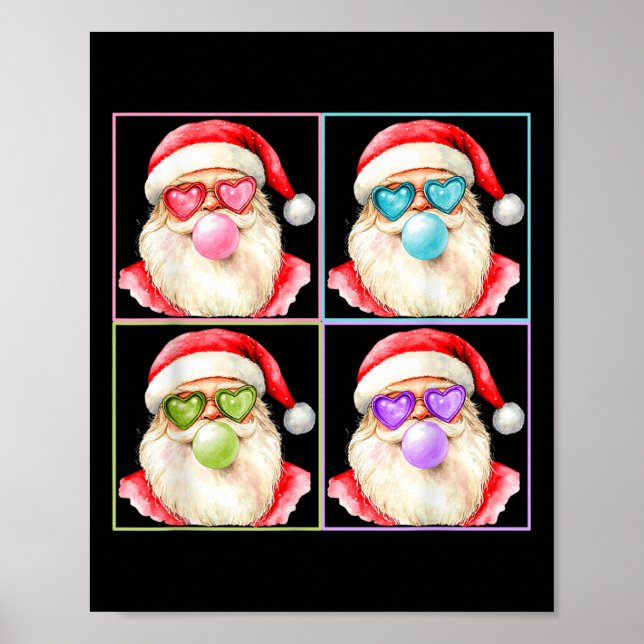 Retro Santa Blowing Bubble Gum P Art Sungles Chris Poster (Framsidan)