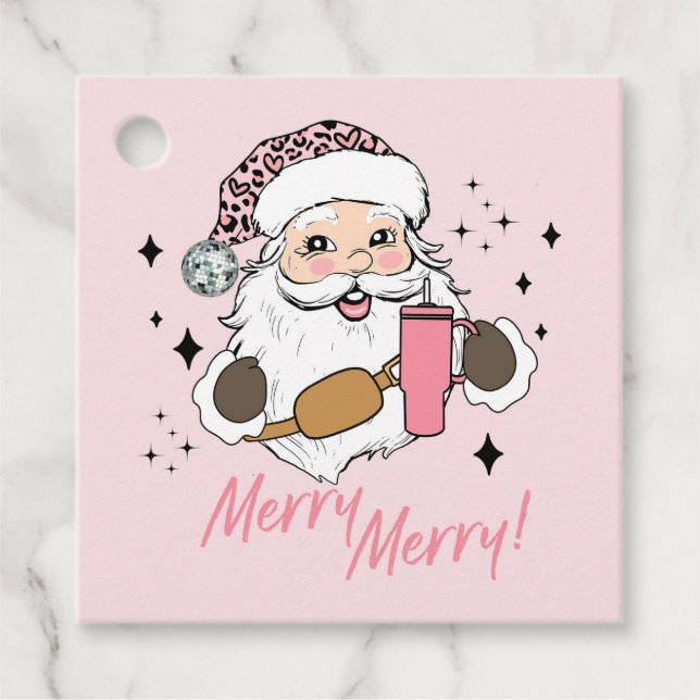 Retro Santa, Boujee Stanley Bälte Bag Santa Gåvor Etiketter (Framsida)