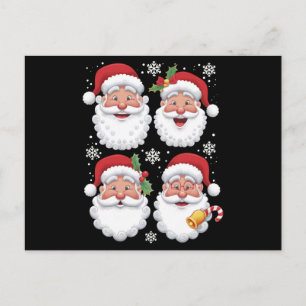 Retro Santa Christma Gift Julafton Matching Family Vykort