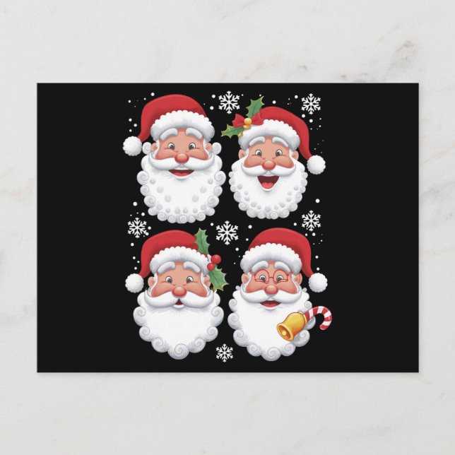 Retro Santa Christma Gift Julafton Matching Family Vykort (Framsida)