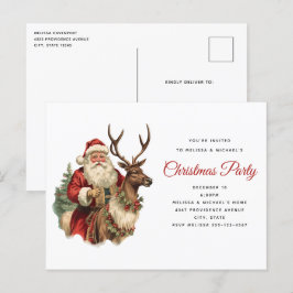 Retro Santa Classic, traditionell jul Party Vykort