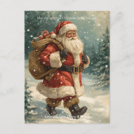 Retro Santa Claus Classic Custom Photo Christmas Helg Vykort
