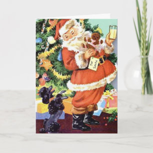 Retro Santa, Cookies och Mjölk och Dancing Pudel Kort
