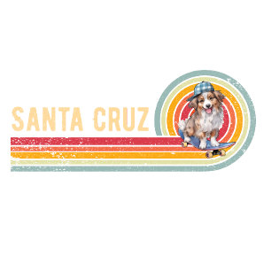 Retro Santa Cruz Australian shepherd Skateboarder T Shirt