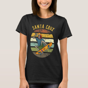 Retro Santa Cruz California Skelton Skater Skatebo T Shirt