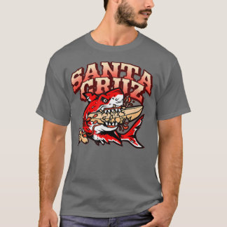 Retro Santa Cruz California Underbar White Shark V T Shirt