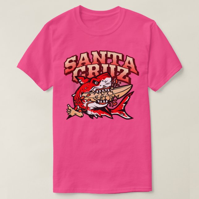 Retro Santa Cruz California Underbar White Shark V T Shirt (Design framsida)