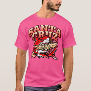 Retro Santa Cruz California Underbar White Shark V T Shirt