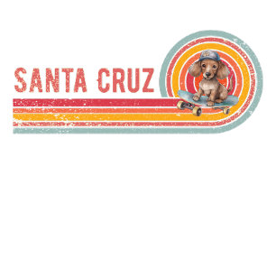 Retro Santa Cruz Skateboarding Dachshund T Shirt