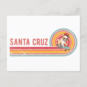 Retro Santa Cruz Skateboarding Fransk Bulldog Vykort