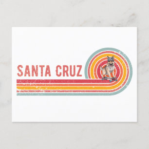 Retro Santa Cruz Skateboarding German Shepherd Vykort