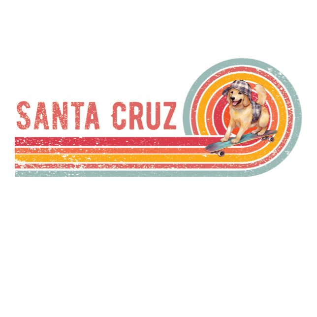 Retro Santa Cruz Skateboarding Golden Retriever T Shirt (Skapare uppladdad)