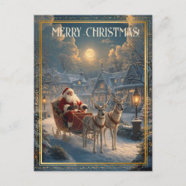 Retro Santa Custom Address Photo Classic Christmas Helg Vykort