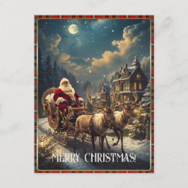 Retro Santa Custom Photo Address Classic Christmas Helg Vykort