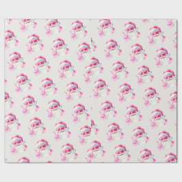 Retro Santa Face Peace Sign Christmas White Presentpapper