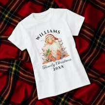 Retro Santa Familjejul med Namn och år