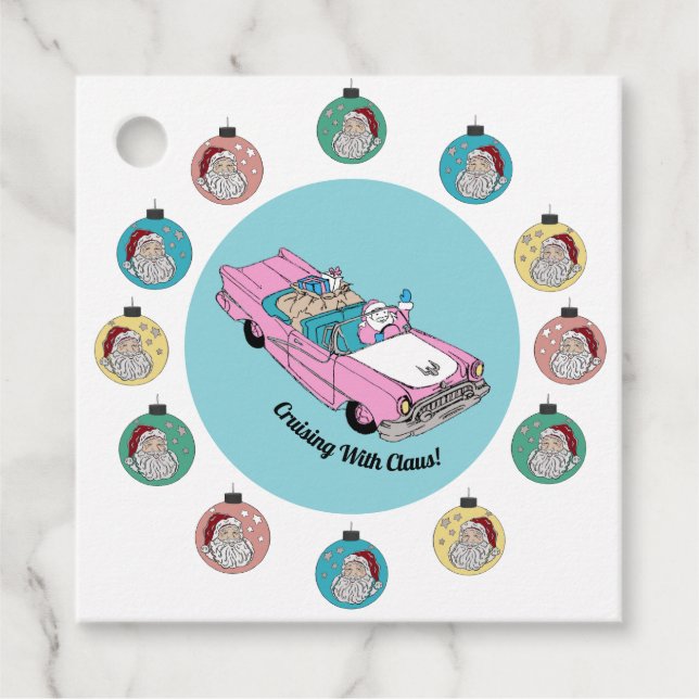 Retro Santa Gåvor Etiketter (Framsida)