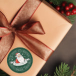 Retro Santa Gift-etikett North Pole Workshop Runt Klistermärke<br><div class="desc">Utformning av julklapp med en återdesign av en lycklig-tomt. Anpassa med namn med redigeraren innan du beställer eller låter dig lämna tomt.</div>