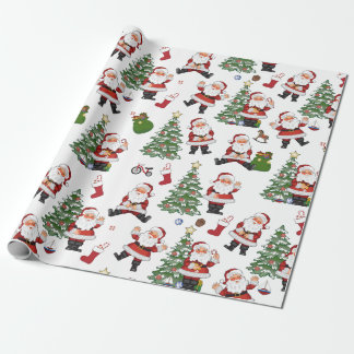 Retro Santa Gift Wrap Presentpapper
